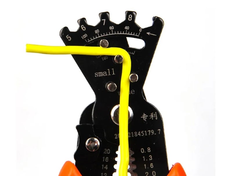 Generic Wire Stripper, Multifunctional Cable Stripper Tool, Wire Cutter, Professional Automatic Wire Stripper Pliers for Wire Stripping/Cutting/Crimping/Twisting, Stainless Steel, Orange - Image 2