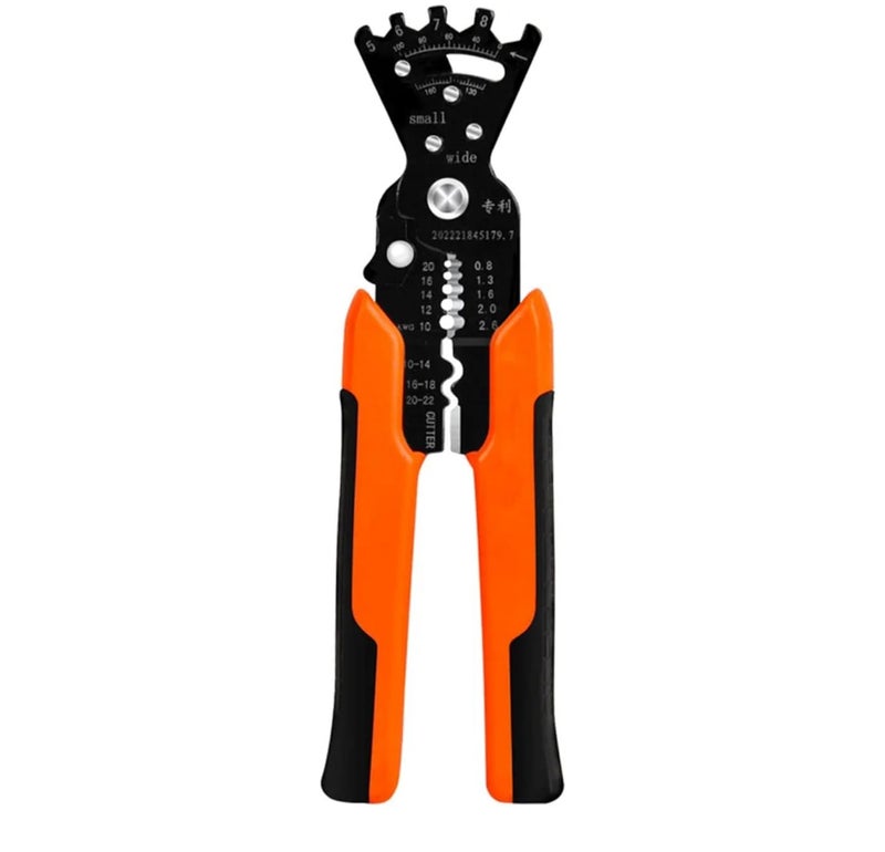 Generic Wire Stripper, Multifunctional Cable Stripper Tool, Wire Cutter, Professional Automatic Wire Stripper Pliers for Wire Stripping/Cutting/Crimping/Twisting, Stainless Steel, Orange - Image 1