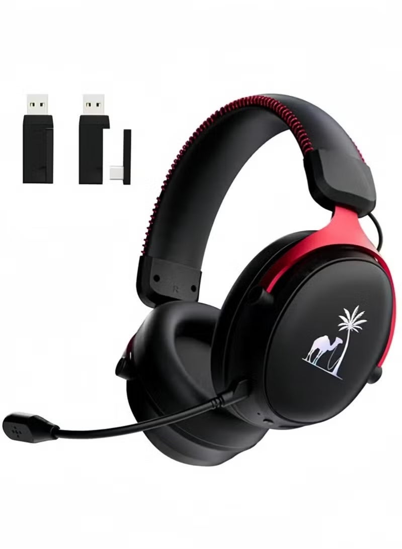 بيكن سماعة ألعاب لاسلكية بتردد 2.4 جيجا هرتز للكمبيوتر الشخصي، نينتندو سويتش، اللابتوب، الهواتف المحمولة، وماك - مع صوت عالي الدقة بدون فقدان، منفذ USB وType-C، اتصال فائق الاستقرار، ميكروفون قابل للإزالة، بطارية تعمل لمدة 50 ساعة، وتقنية بلوتوث 5.3 - سماعة لاسلكية مخصصة للاعبين. - Image 1