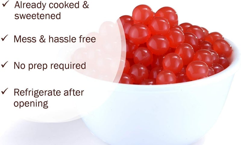 BREXONIC Strawberry Boba Pearls Popping Bursting Boba, Tapioca Pearls For Bubble Tea, No Artificail Colors (2 LB 1 Pack) - Image 2