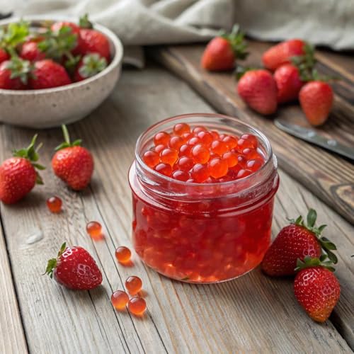 BREXONIC Strawberry Boba Pearls Popping Bursting Boba, Tapioca Pearls For Bubble Tea, No Artificail Colors (2 LB 1 Pack) - Image 3
