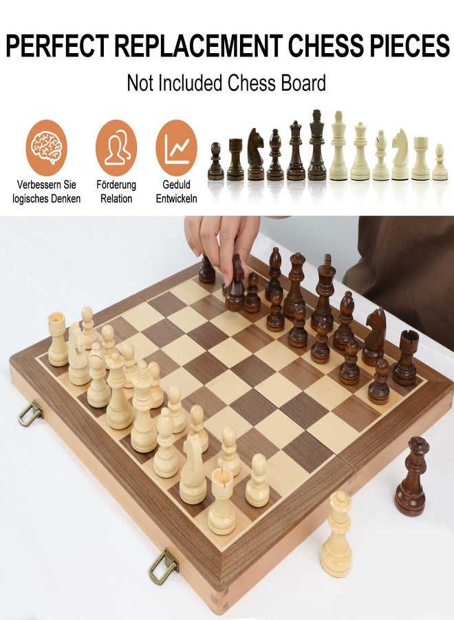 LEAP Wooden Chess Pieces Weighted 3.6 Inches King Height 32 Chessmen Great for Chess Board with 2 Extra Queens - Image 4