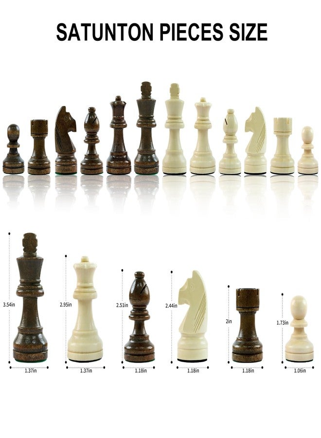 LEAP Wooden Chess Pieces Weighted 3.6 Inches King Height 32 Chessmen Great for Chess Board with 2 Extra Queens - Image 5