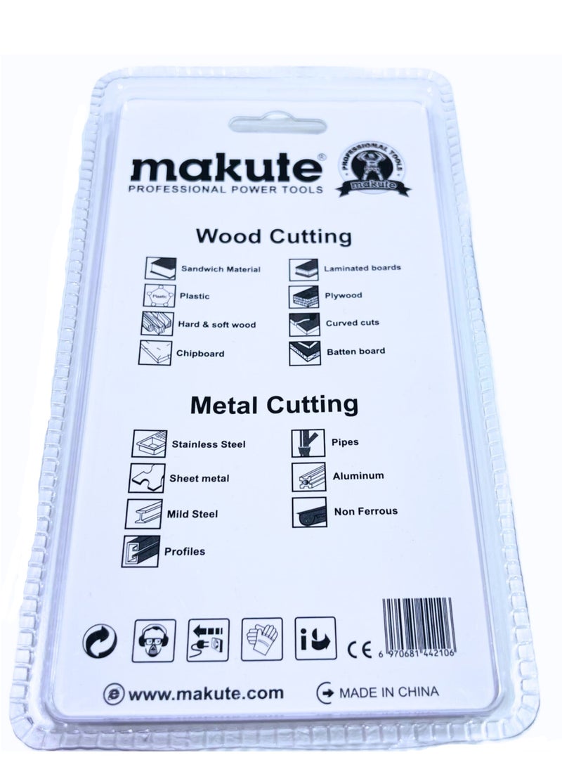 makute Jig Saw Blades - 4mm SK5 Pack of 5, Wood & Metal Cutting, Hard & Soft Wood, Chipboard, Plywood, Stainless Steel, Aluminum, Sheet Metal, Curved Cuts, T244D - Image 3
