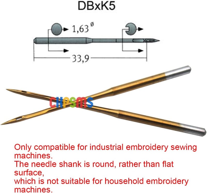 ckpsms GROZ-BECKERT Needle in Clear Plastic Box - 100PCS Groz Beckert DBXK5 SAN1 GEBEDUR Titanium Coated Industrial Embroidery Machine Needles (Size 60/8) - Image 2