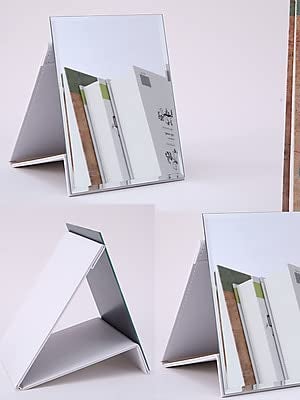 NAIDEV Protable PU Leather Mirror Folding Desktop Makeup and Shaving Mirror with Adjustable Stand for Personal Use,Travelling Travel, Vanity Table, Room Decor, Beauty Gifts (White Pack of 1) - Image 5