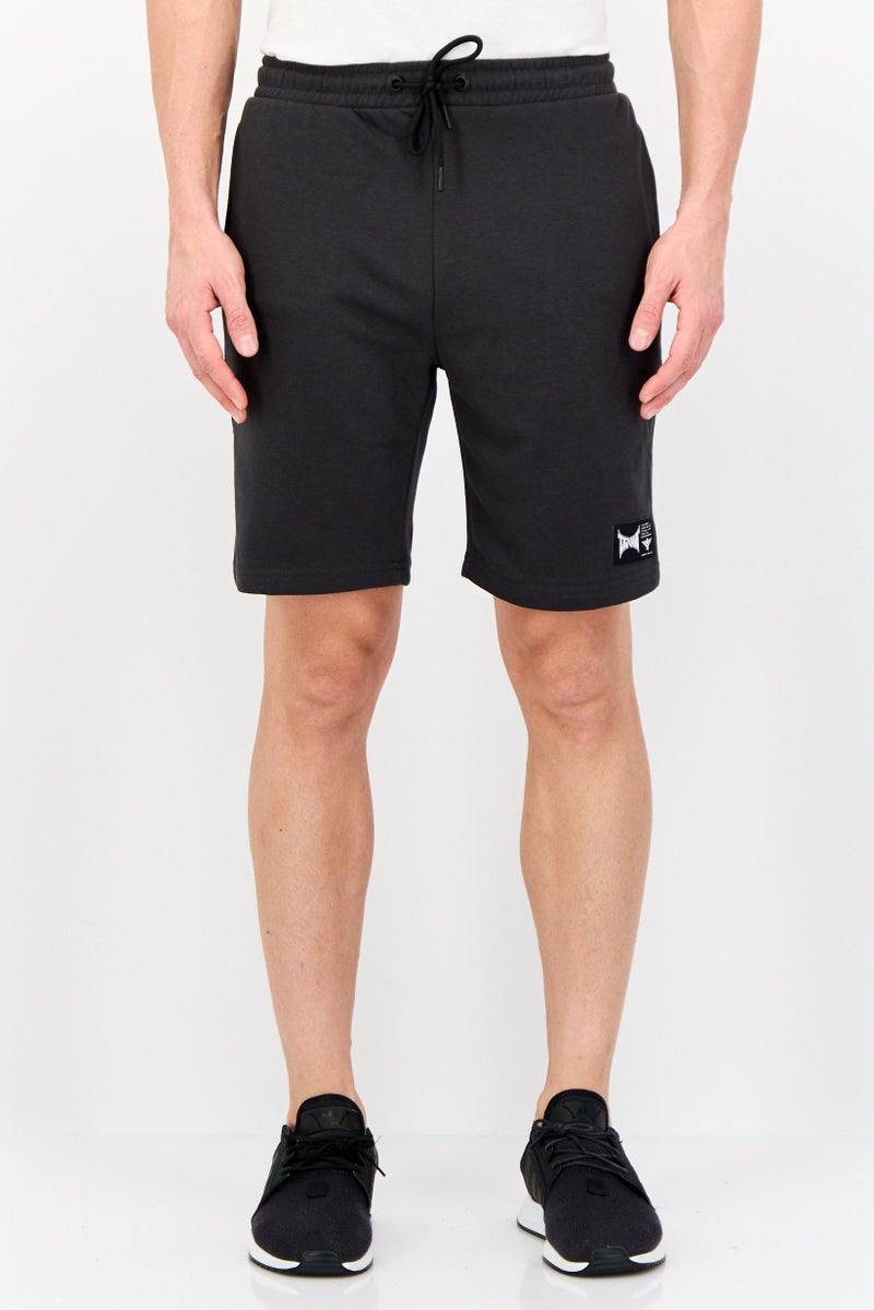 TapouT Men Drawstring Brand Logo Basic Shorts, Dark Grey - Image 1