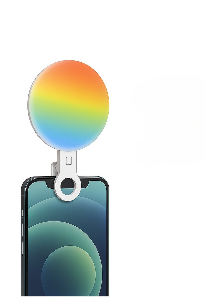 SelfieLight Clip-on Rechargeable LED Fill with 3 Light Modes & RGB Adjustable Brightness, Portable Circle Light for iPhone, Laptop, Makeup, Video Conferencing, TikTok & Live Stream - Image 2