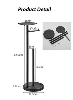 Stainless Steel Toilet Paper Holder with Phone Shelf Bathroom Toliet Decor Decoration Tissue Paper Roll Holder Free Standing Storage for Bathroom Floor Standing Toilet Roll Dispenser(Black) - pzsku/ZD4DB18FAC80BAE5752EDZ/45/_/1740733912/d8da3452-54b2-454e-a25b-d1fd07947d8a