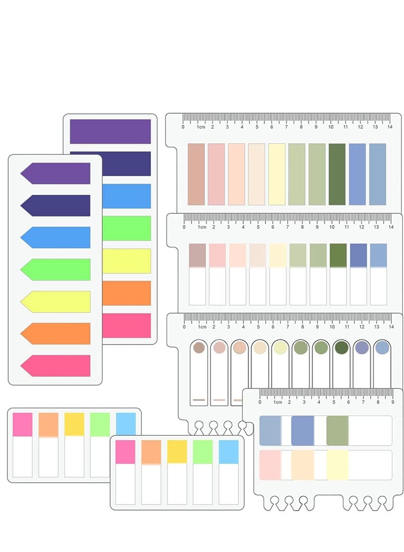 Index Tabs with Ruler, 1140 Pcs Sticky Notes Flags Colored Page, Writable and Positionable Book  for School, Office, Markers, Reading, Learning, Classify Files - Image 1