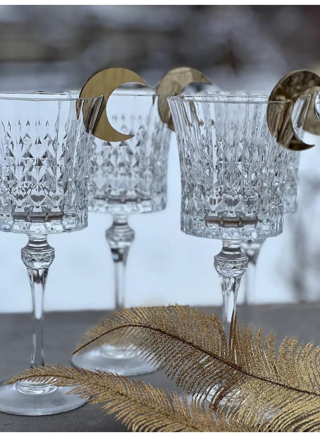 Horoof Home Gold Crescent Moon Ramadan Glass Decorations - Set of 6 - Image 1