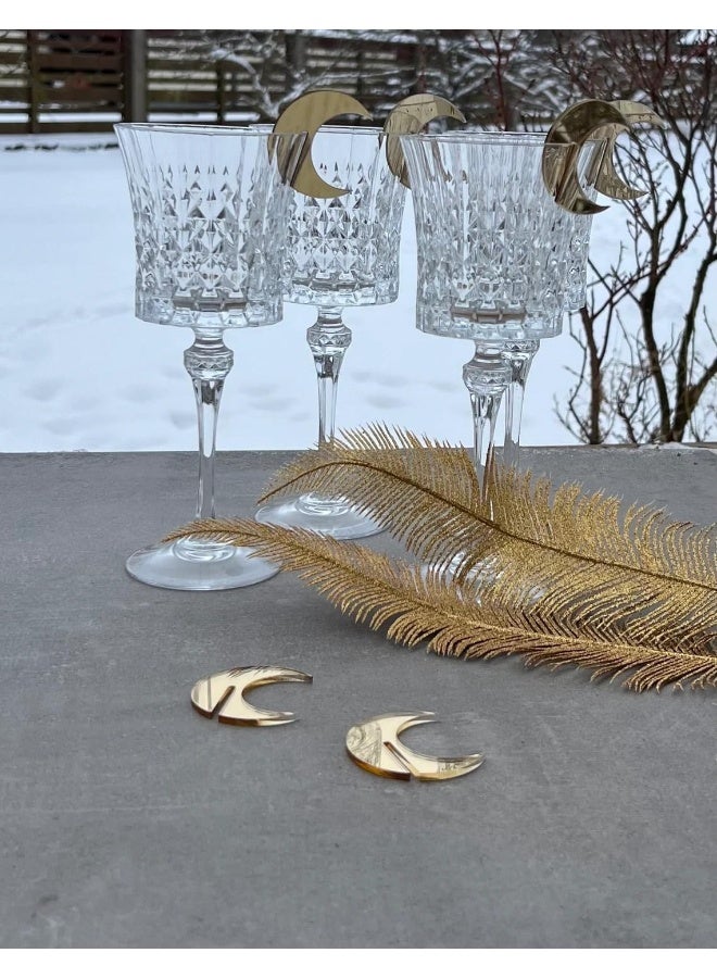 Horoof Home Gold Crescent Moon Ramadan Glass Decorations - Set of 6 - Image 3
