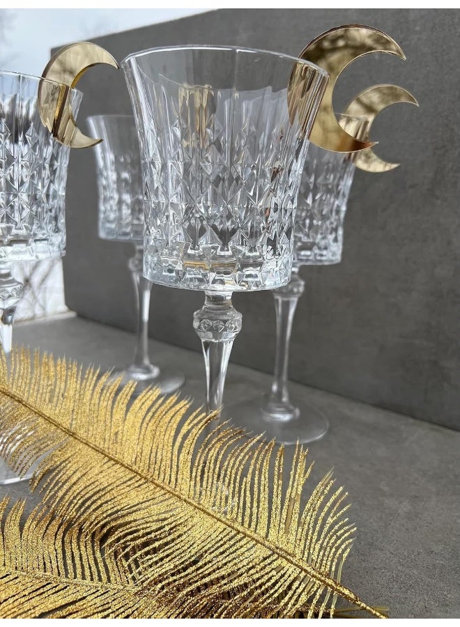 Horoof Home Gold Crescent Moon Ramadan Glass Decorations - Set of 6 - Image 4