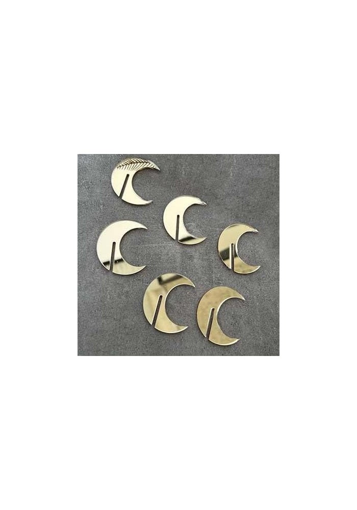 Horoof Home Gold Crescent Moon Ramadan Glass Decorations - Set of 6 - Image 2