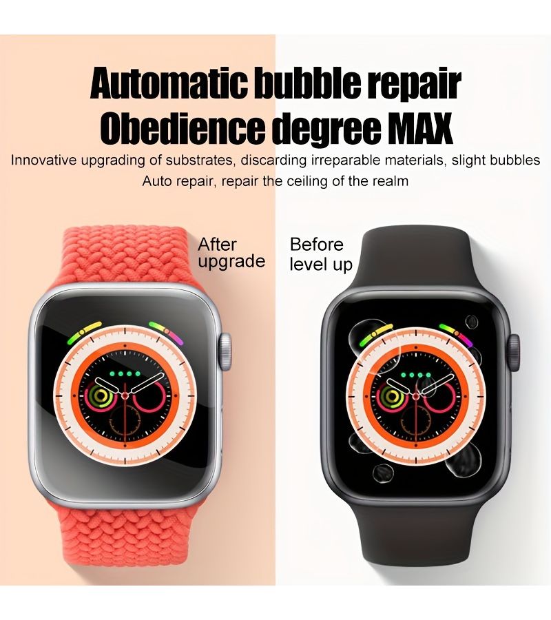 Hydrogel Screen Protector 42mm For Apple Watch Ultra SE Series 1 9 5 Pack Anti Scratch Self Healing - Image 2