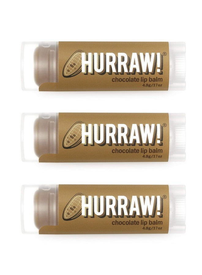 Hurraw! Chocolate Lip Balm 3 Pack Organic Certified Vegan Cruelty And Gluten Free. Nongmo 100% Natural Ingredients. Bee Shea Soy And Palm Free. Made In Usa - Image 1