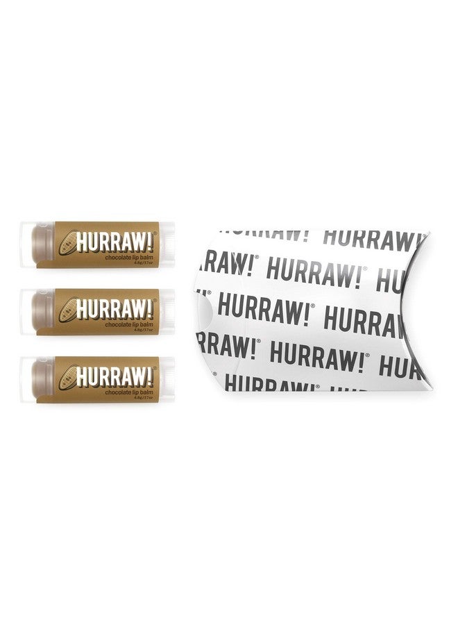 Hurraw! Chocolate Lip Balm 3 Pack Organic Certified Vegan Cruelty And Gluten Free. Nongmo 100% Natural Ingredients. Bee Shea Soy And Palm Free. Made In Usa - Image 2