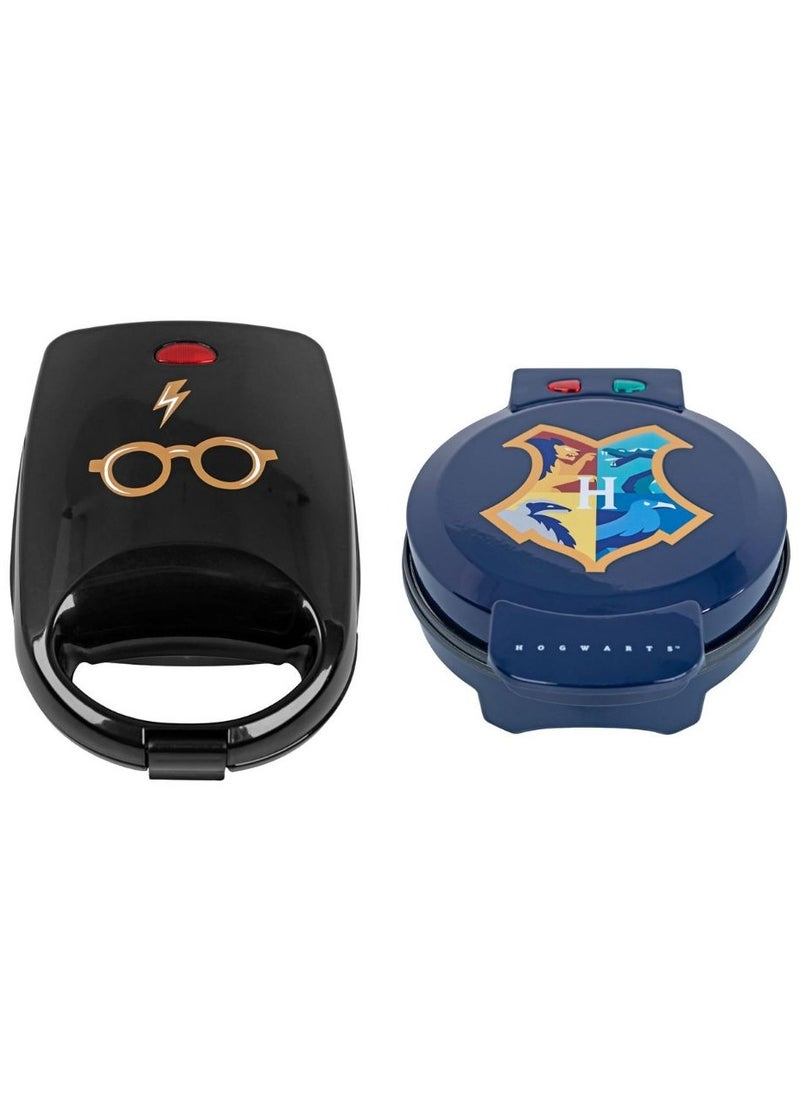 Uncanny Brands Harry Potter Breakfast Appliances - Sandwich Maker and Hogwarts Waffle Maker  - Image 1