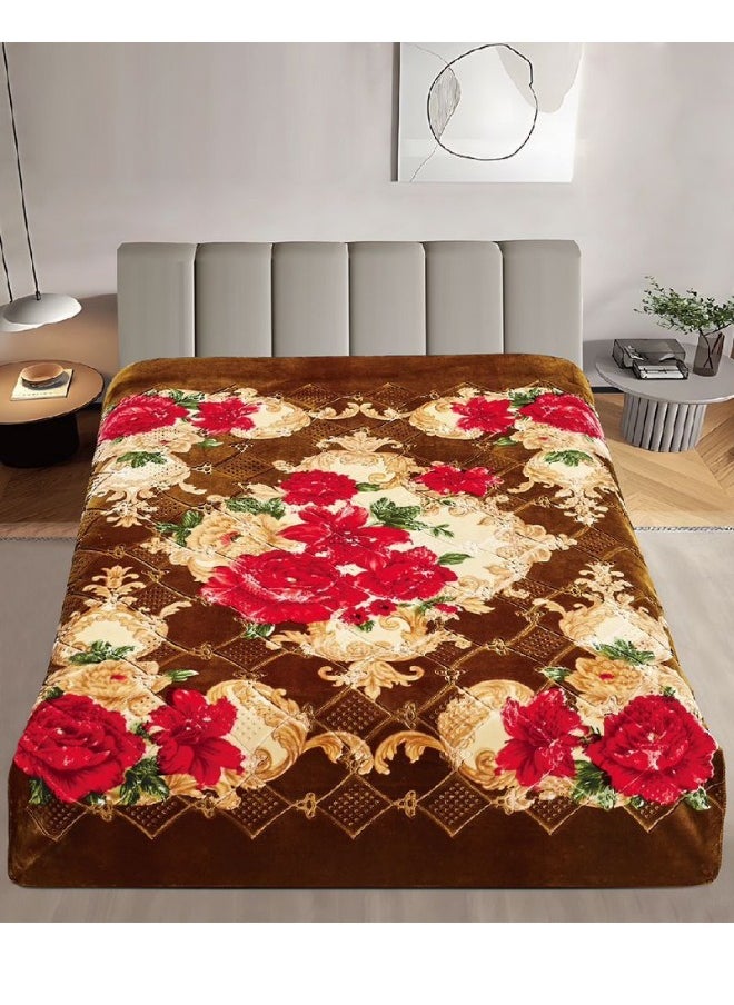 SMART HOME Luxury Double-Sided Winter Blanket - Soft, Silky, and Luxuriously Textured Double-Layer Bed Blanket - 4 kg - 200x230 cm - Heavy Blanket, Textured Blanket, Thick Double-Layer Winter Blanket - Ideal for Sleeping and Winter Furnishings  - Image 2