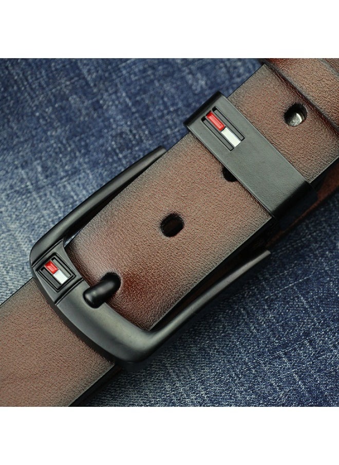 Generic Men's Faux Leather Belt Pin Buckle Belt (Brown)  - Image 2