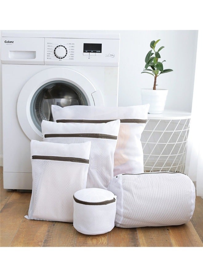 5pcs Zippered Mesh Laundry Bag for Underwear Socks Washing Multicolor - Various Sizes - Image 1
