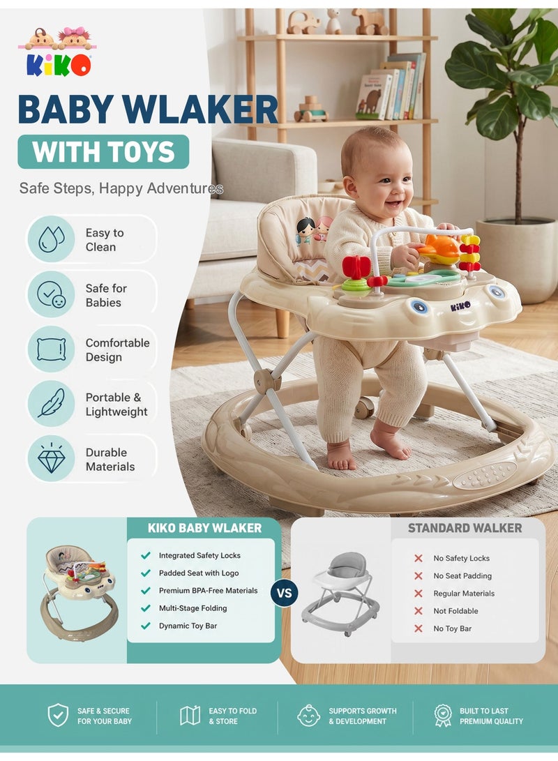 Kiko Baby Walker With Toys - Beige - Image 2