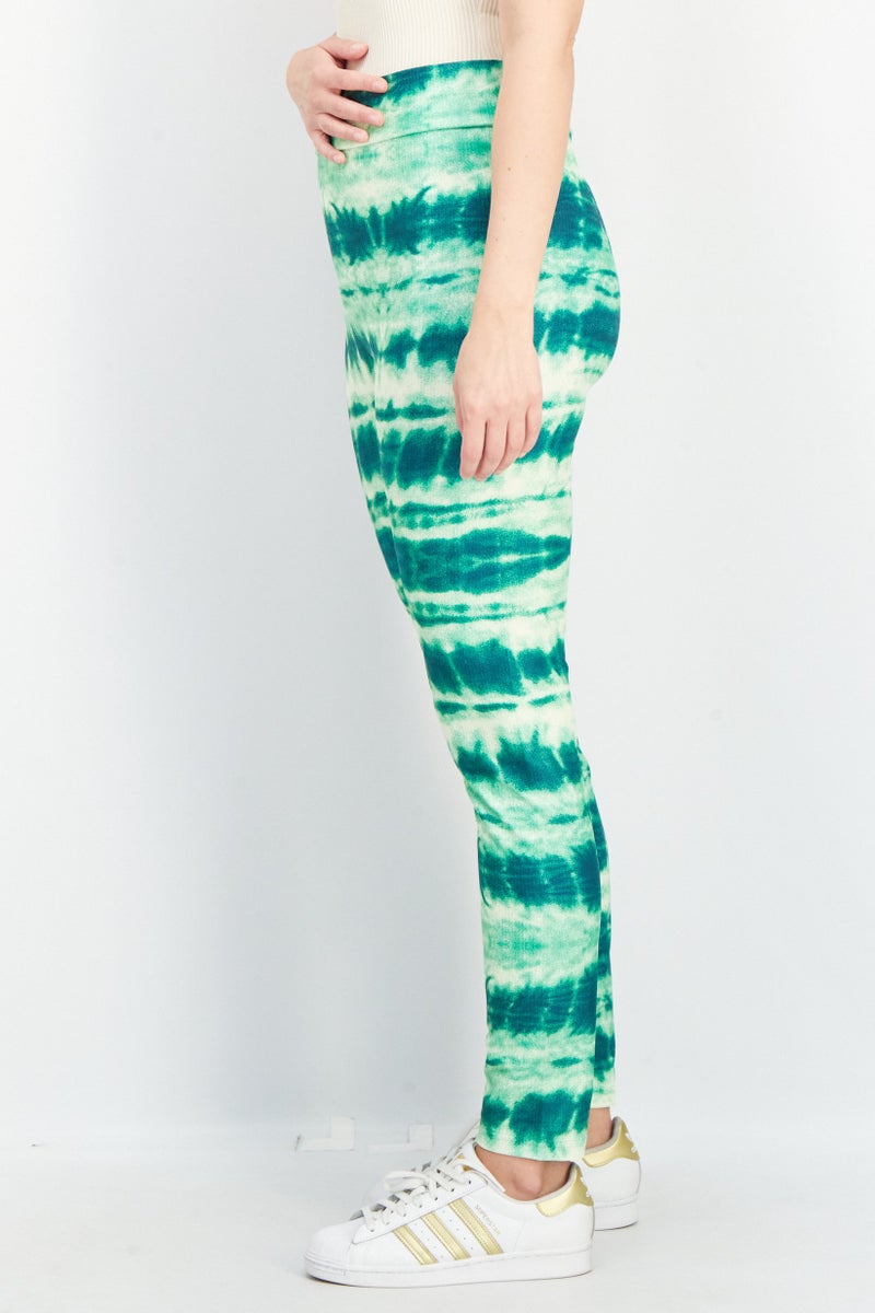 FILA Women Sportswear Fit Charmes Training Leggings, Green Batic - Image 4