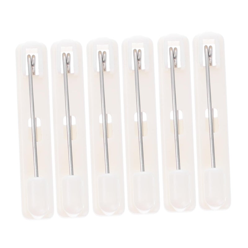 White 300 Pcs Badge Pin Backs Name Tag Pins for Work Cards Lightweight Brooches Offices Restaurants - Image 2