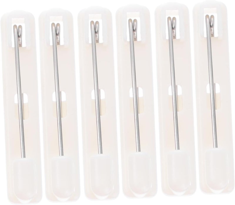 White 300 Pcs Badge Pin Backs Name Tag Pins for Work Cards Lightweight Brooches Offices Restaurants - Image 1