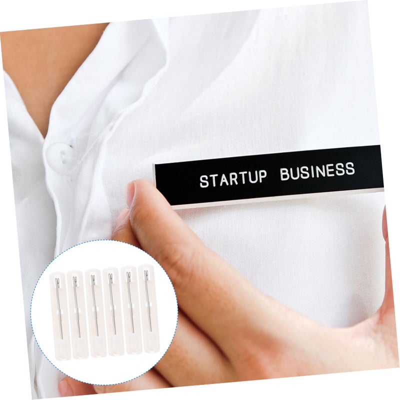 White 300 Pcs Badge Pin Backs Name Tag Pins for Work Cards Lightweight Brooches Offices Restaurants - Image 3