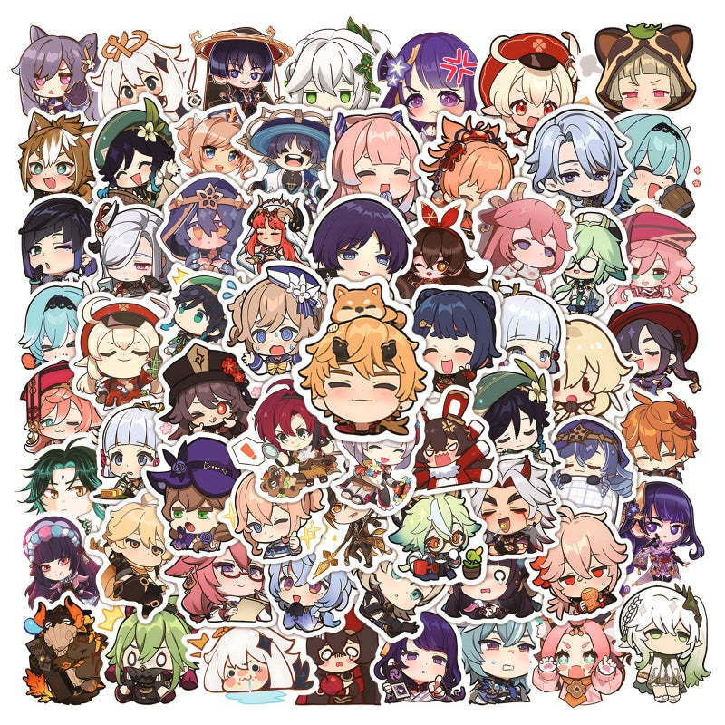 GQ100 - Piece Q - Version Genshin Impact Cartoon Graffiti Stickers for Notebook, Skateboard, Mug & Cup - Waterproof PVC