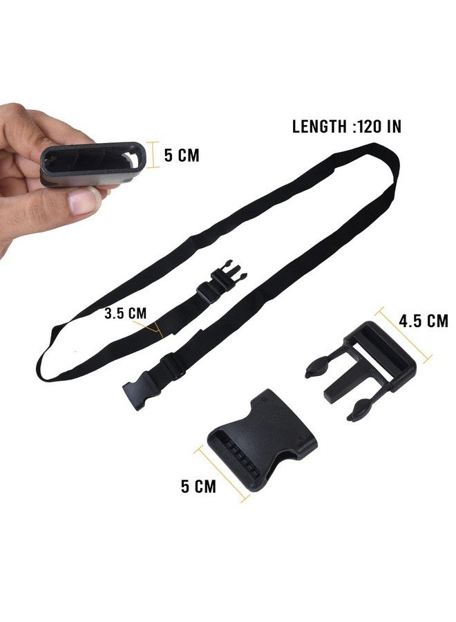 Aqbah Pack of 2 Luggage Tie Down Straps, with Strength up to 600lbs 10 ft in Length with Adjustable Buckle Straps for Motorcycle, Trucks, Luggage etc (Black) - Image 2