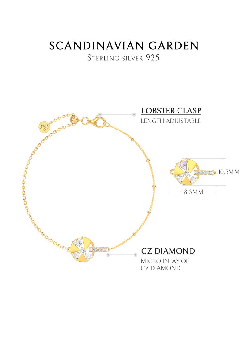 AWNL - AWNL Women's Bracelet With CZ Diamond Sterling Silver Scandinavian Cardamom Flower Charm Gift for Women Wife Girlfriend - Image 1