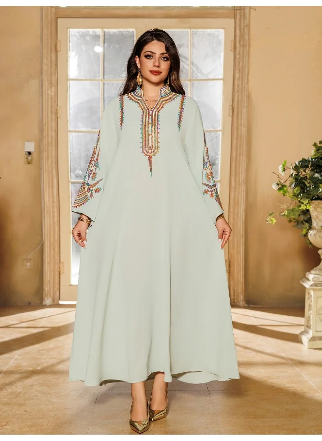Madam Uniq Middle Eastern Style Embroidered Muslim Maxi Dress