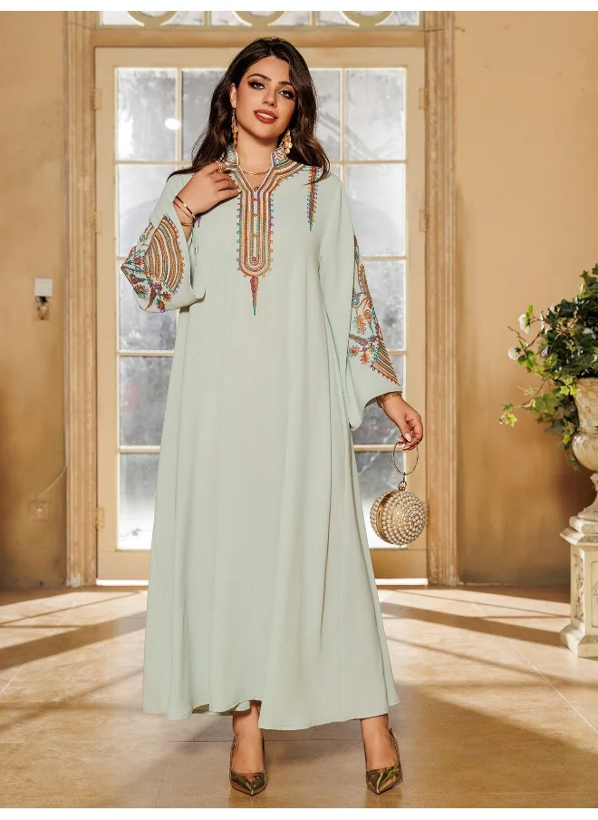 Madam Uniq Middle Eastern Style Embroidered Muslim Maxi Dress