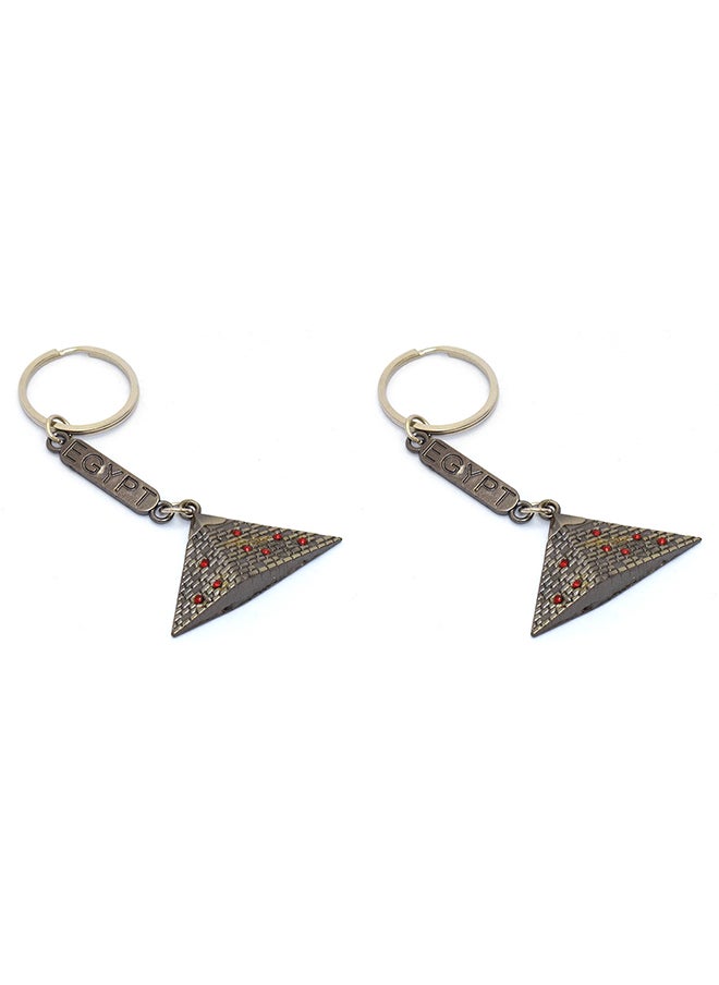 immatgar - 2 pieces of  immatgar pharaonic Pyramid keychain Egyptian souvenirs gifts from egypt Authentic Pharaoh (Light Black) - Image 1