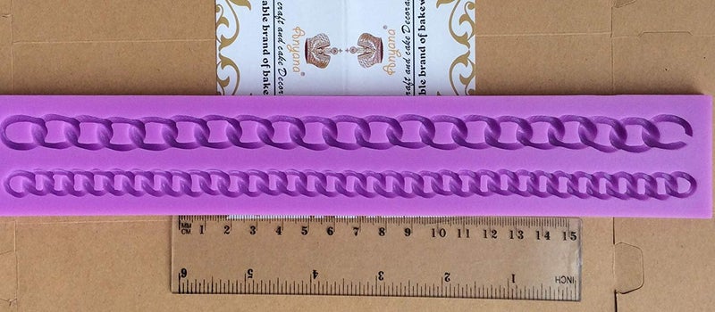 Anyana Anyana Diamond purse bag long Chain cake border mould Silicone Fondant cake Mold Cake Decorating Pastry Gum Paste Tool Kitchen chocolate Sugarcraft Baking candy making kit sugar cake decorations  - Image 3
