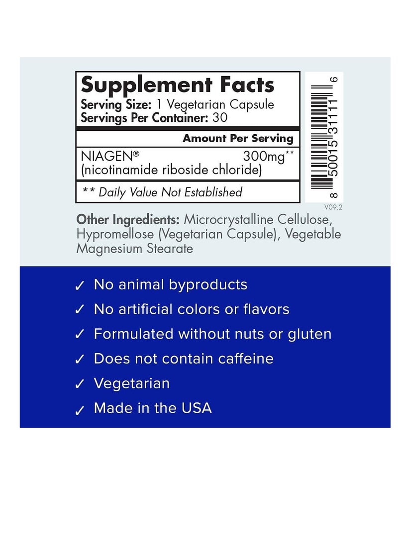 TRU NIAGEN TRU NIAGEN Nad 300 mg 30 Caps  - Image 2