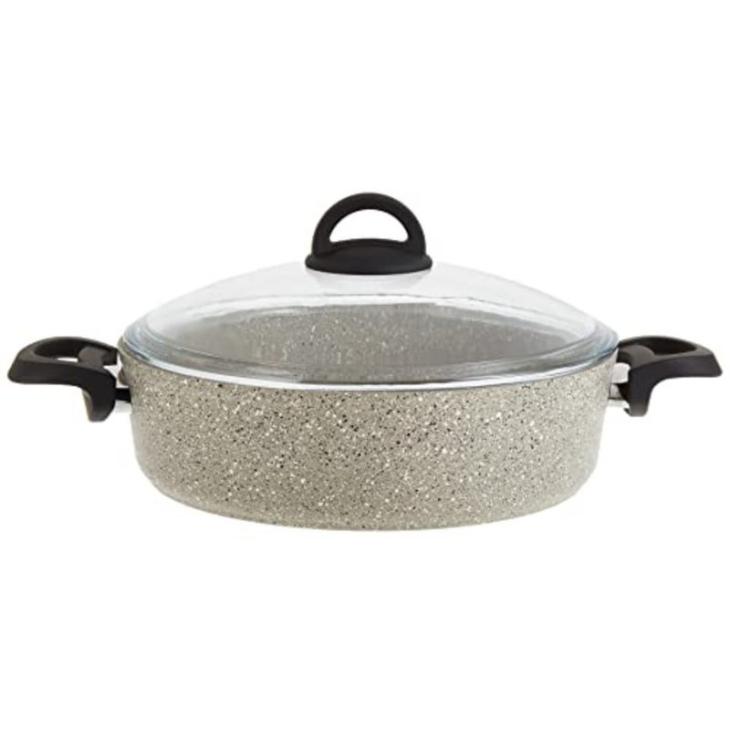 Granitec 28 cm Low Casserole, Grey Premium Turkish Design, Non-Stick, Rust-Free, Durable - Image 2