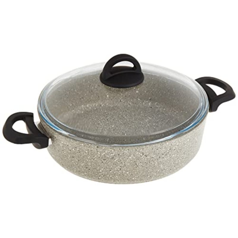 Granitec 28 cm Low Casserole, Grey Premium Turkish Design, Non-Stick, Rust-Free, Durable - Image 1