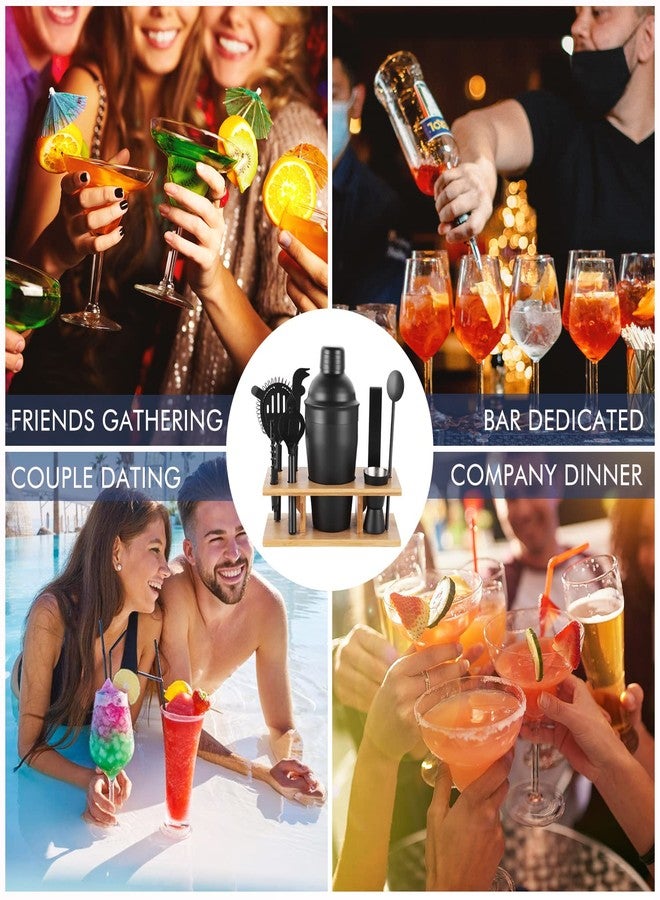 JNWINOG 9Pcs-Cocktail Shaker Set Bartending Kit Cocktail Bar Set Cocktail Mix Drink Making Kit Professional Bar and Home Drink Bar Tools for Bartender (Matte Black) - Image 5