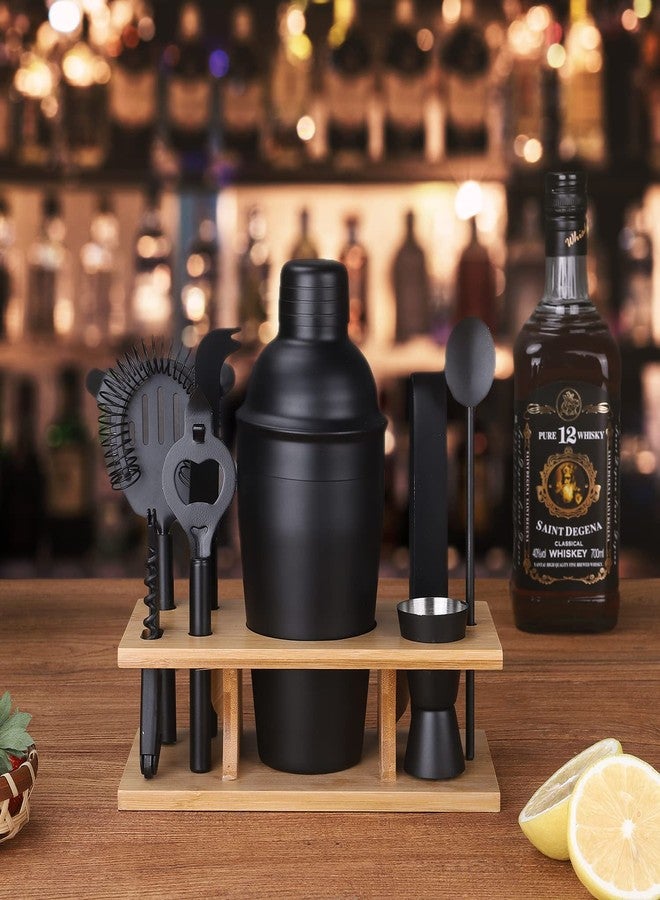 JNWINOG 9Pcs-Cocktail Shaker Set Bartending Kit Cocktail Bar Set Cocktail Mix Drink Making Kit Professional Bar and Home Drink Bar Tools for Bartender (Matte Black) - Image 3