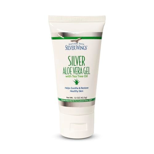 Natural Path Silver Wings 200ppm Silver with Aloe Vera Gel and Tea Tree Oil Soothing Skin Care 15 oz