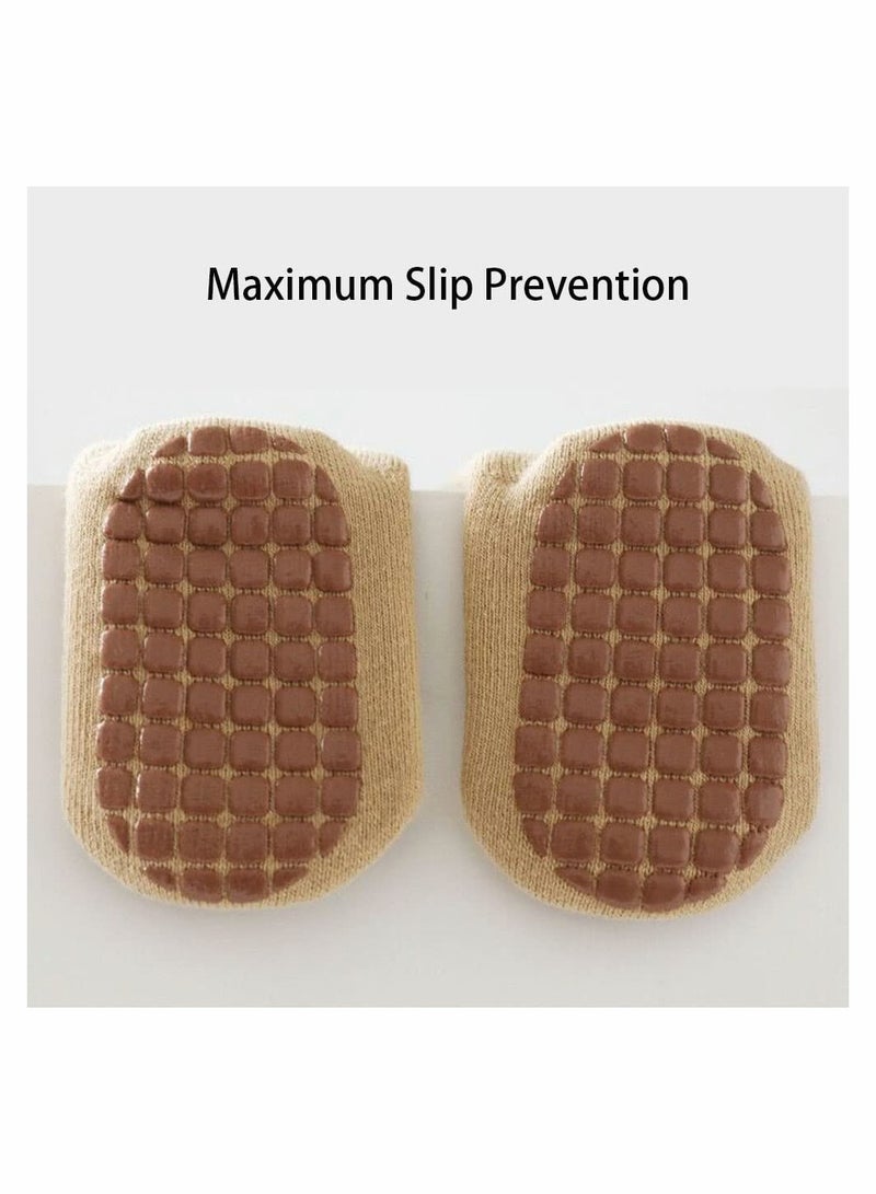 Luckam جوارب أطفال 5 أزواج غير قابلة للانزلاق للأطفال الرضع جوارب سميكة من القطن لجوارب الكاحل الدافئة الجميلة للأطفال من 1 إلى 3 سنوات - Image 4