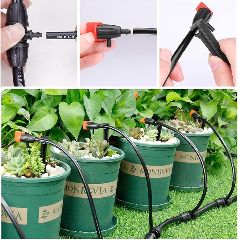Azonee Garden Irrigation Dripper, 30 Pack Adjustable Drip Emitters, Garden Succulent Watering Dripper Sprinkler for 4mm/7mm Hose, Ideal for Home Succulents, Plants, Lawn, Flower Irrigation System - Image 3