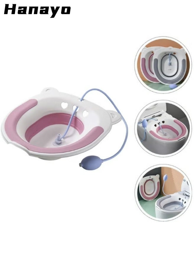 Hanayo Sitz Baths for toilet Seat Bidet Postpartum Care Basin Sitz Baths for toilet Seat with Flusher Pregnant Women Cleanse Vagina or Anal Region Best with Soothics Sitz Bath Soak ﻿  - Image 1