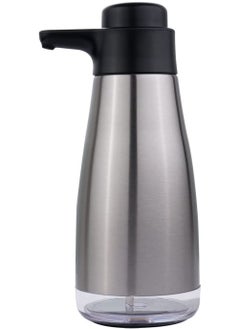 SYOSI Stainless Steel Soap Dispenser Hand and Dish Soap Dispenser for Kitchen Bathroom 15oz Glass Soap Dispenser with Matte Stainless Steel Pump Refillable Liquid Soap and Lotion Dispenser  - Image 1