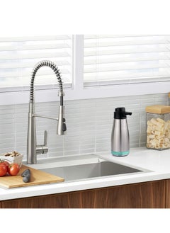 SYOSI Stainless Steel Soap Dispenser Hand and Dish Soap Dispenser for Kitchen Bathroom 15oz Glass Soap Dispenser with Matte Stainless Steel Pump Refillable Liquid Soap and Lotion Dispenser  - Image 5