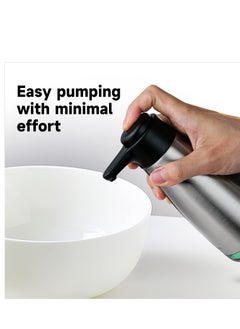 SYOSI Stainless Steel Soap Dispenser Hand and Dish Soap Dispenser for Kitchen Bathroom 15oz Glass Soap Dispenser with Matte Stainless Steel Pump Refillable Liquid Soap and Lotion Dispenser  - Image 3