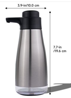 SYOSI Stainless Steel Soap Dispenser Hand and Dish Soap Dispenser for Kitchen Bathroom 15oz Glass Soap Dispenser with Matte Stainless Steel Pump Refillable Liquid Soap and Lotion Dispenser  - Image 4